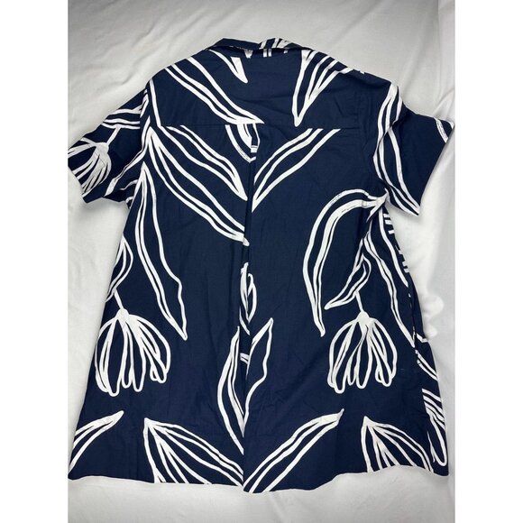 Anthropologie The Pollie Mini Dress Womens Large/P Short Sleeve Swing Tunic Flor - Picture 3 of 7